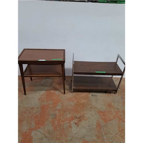 *Brown Side Table & Rolling Tv Cart - CANNOT SHIP