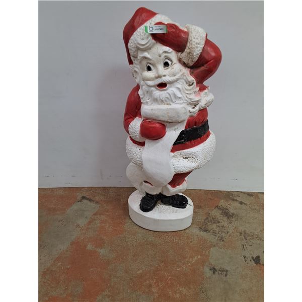 *Blow Mold Light Up Santa Christmas Decoration- 43" x 17.5"- Powers On As Is- CANNOT SHIP