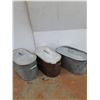 Image 1 : **(3) Galvanized Boiler Wash Tub With Lid- CANNOT SHIP