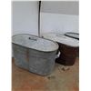 Image 4 : **(3) Galvanized Boiler Wash Tub With Lid- CANNOT SHIP
