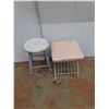 Image 1 : *Wood Painted Stool & Metal Stool- CANNOT SHIP