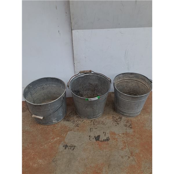 **(3) Galvanized Metal Pails- 11" x 13"- PICK UP