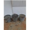 Image 4 : **(3) Galvanized Metal Pails- 11" x 13"- PICK UP