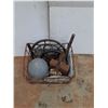 Image 2 : **Metal Basket, Yard Decorations, Steering Wheels & Metal Dust Pan- CANNOT SHIP