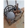 Image 3 : **Metal Basket, Yard Decorations, Steering Wheels & Metal Dust Pan- CANNOT SHIP