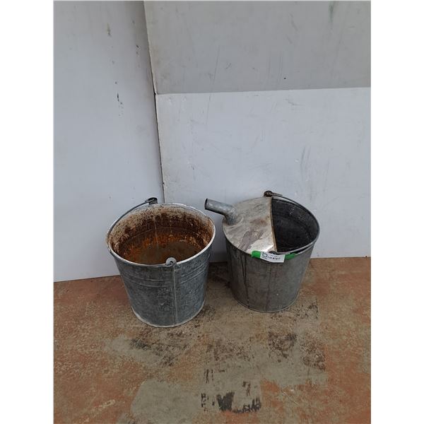 **Galvanized Metal Pail and Galvanized Metal Watering Pail  -  PICK UP