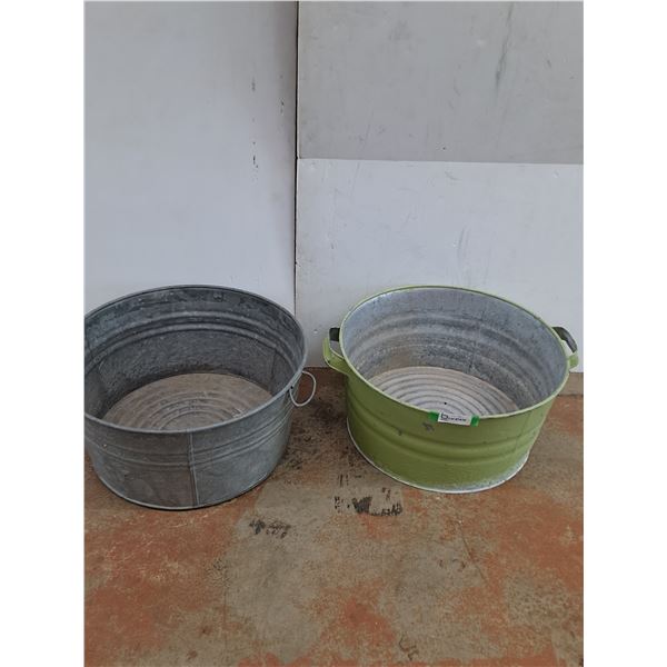 **(2) Galvanized Wash Tubs- CANNOT SHIP