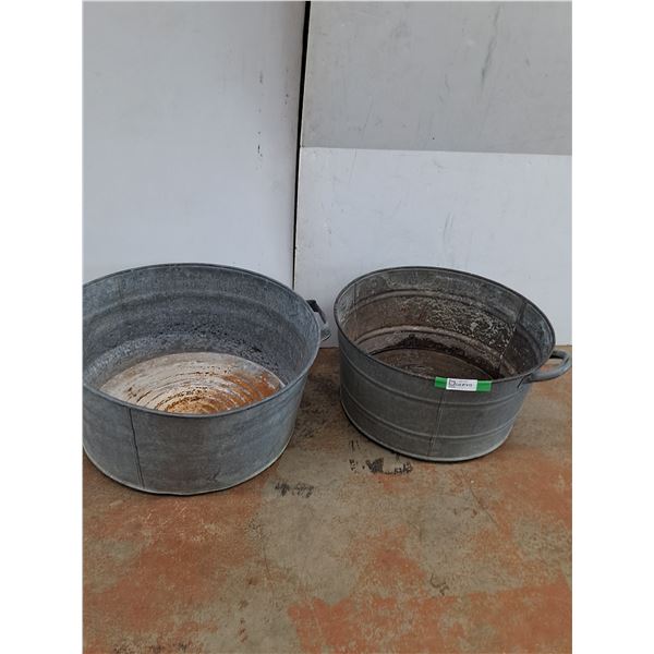 **(2) Galvanized Wash Tubs- 23" x 12"- CANNOT SHIP