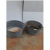 Image 1 : **(2) Galvanized Wash Tubs- 23" x 12"- CANNOT SHIP