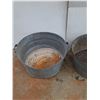 Image 3 : **(2) Galvanized Wash Tubs- 23" x 12"- CANNOT SHIP