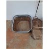 Image 4 : **(2) Galvanized Metal Tub, Grain Scoop, Lamp  -  CANNOT SHIP