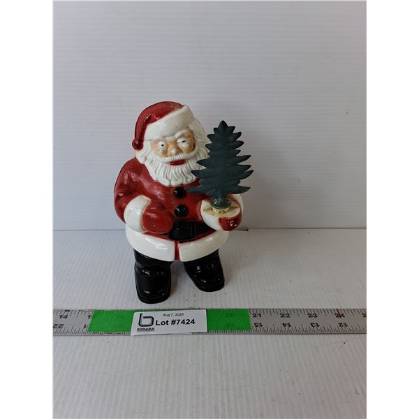 Plastic Santa Figurine with Metal Tree 7" Tall