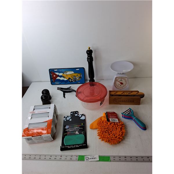 Starfrit Scale, Wooden Dominoes Set, Cuba License Plate, Misc.