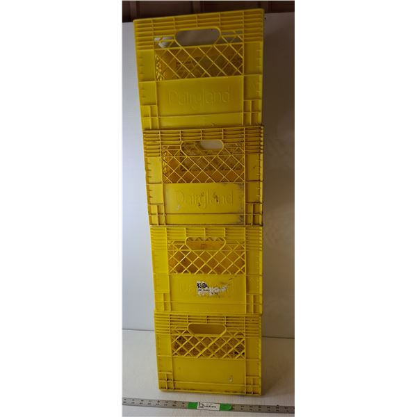 *(4) Dairyland Plastic Milk Crates 10.5" x 12.5", Cannot Ship