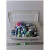 Image 1 : Mostly Acrylic Paint Lot with Plastic Tote 16" x 11"