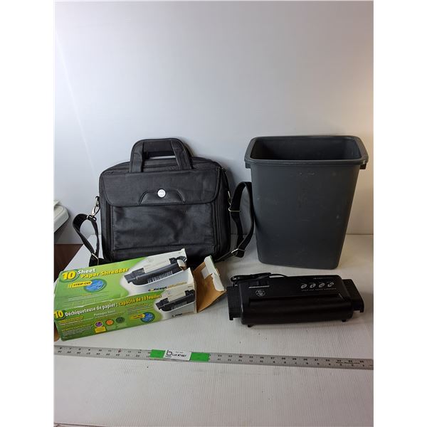 Dell Leather Laptop Case, Garbage Bin & Paper Shredder- Powers On