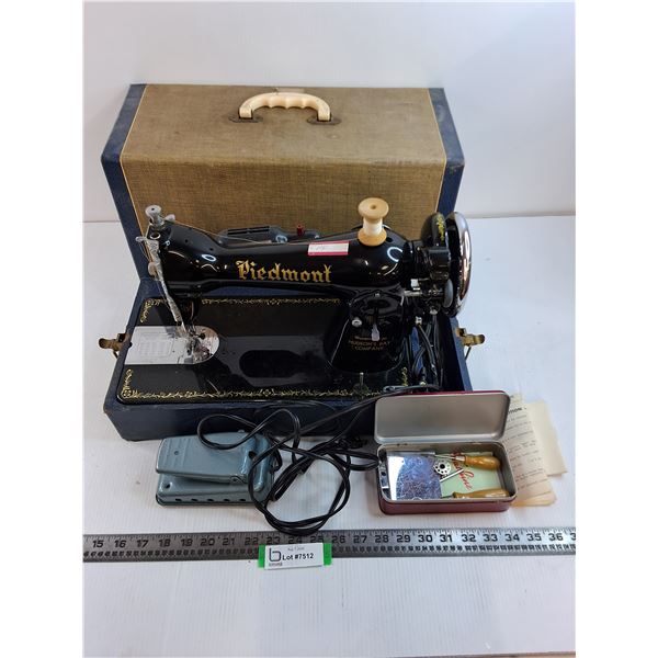 Vintage Piedmont Portable Sewing Machine with Accessories - Powers On - PICK UP ONLY