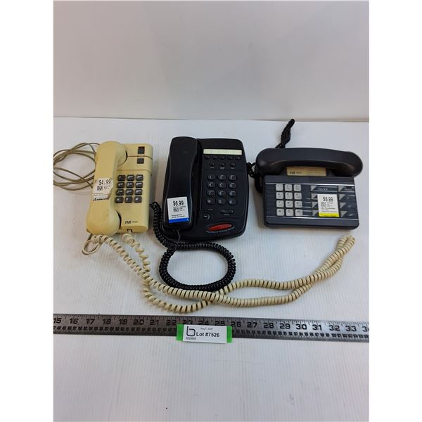 (3) Lanline Push Button Telephones (NT, NT, Sasktel) - Untested