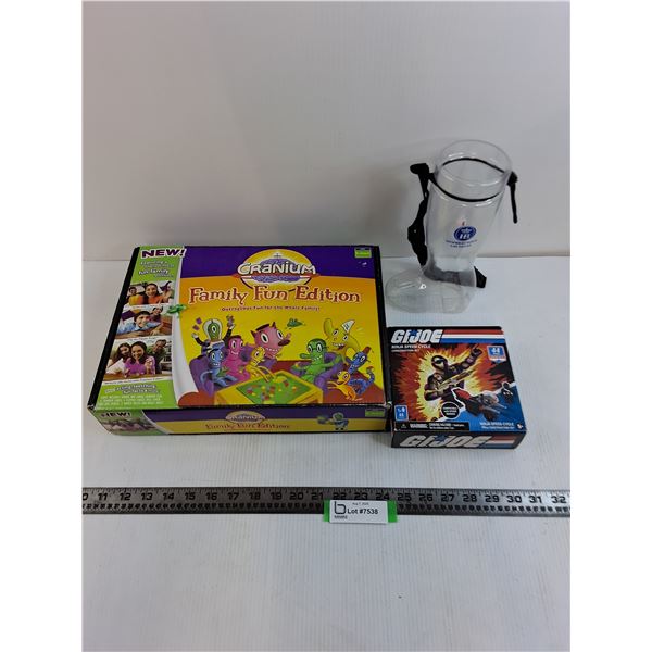 Cranium "Family Fun Edition" Board Game, G.I.Joe Construction Set, "Cowboy Boot" Drink Container