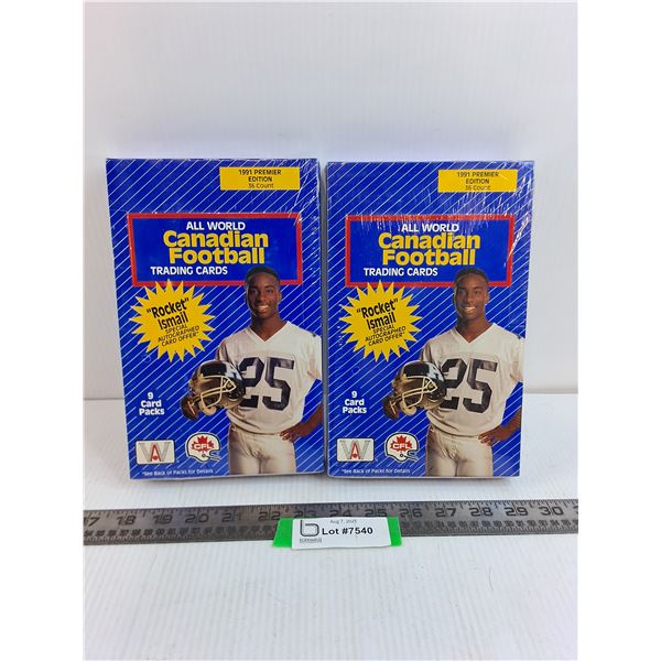 (2) Sealed Boxes of AW Sports 1991 CFL Collector Cards