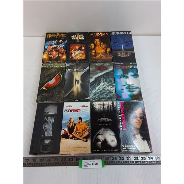 (12) VHS Movies (50 First Dates, Godzilla, The Perfect Storm)