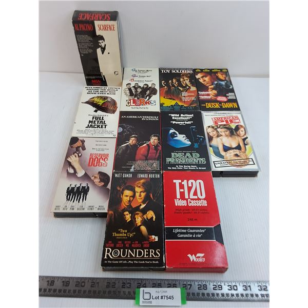 (12) VHS Movies (Clerks, Full Metal Jacket, Toy Soldiers)