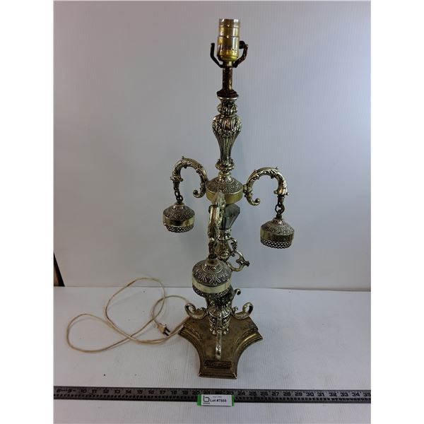 Vintage Ornate Metal Base Table Lamp - Tested - 29" Tall, As is - PICK UP
