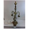 Image 1 : Vintage Ornate Metal Base Table Lamp - Tested - 29" Tall, As is - PICK UP