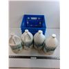 Image 1 : (4) 3.79 L Jugs of Laundry & Dish Soap, Plastic Milk Crate - PICK UP ONLY