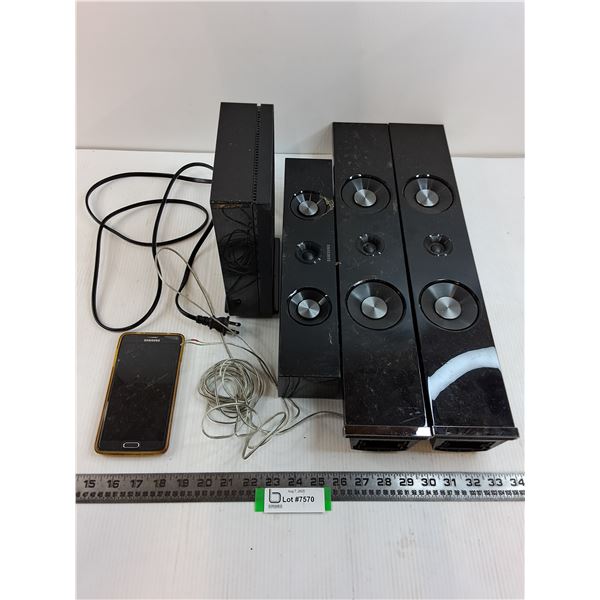 Samsung Home Speaker System - Powers On, Samsung Cell Phone - No Power, As is
