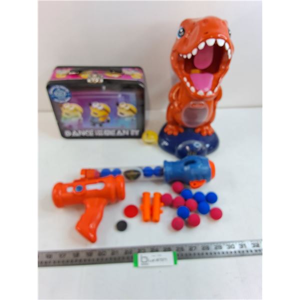Eagle Stone Dinosaur Shooting Game - Untested, Minions Metal Lunch Kit