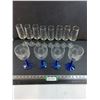 Image 1 : Set of 8 Olympic Wine Glasses, Set of 4 Blue Stem Wine Glasses