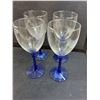 Image 3 : Set of 8 Olympic Wine Glasses, Set of 4 Blue Stem Wine Glasses