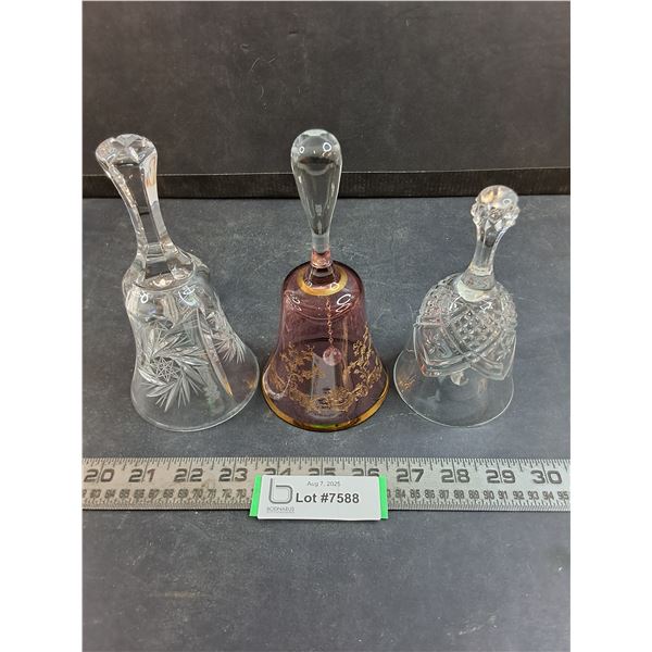 (3) Glass/Crystal Dinner Bells