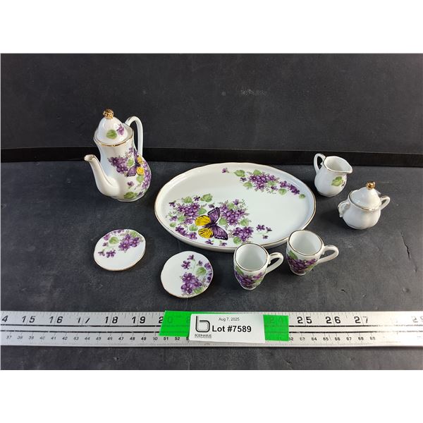 Miniature Ceramic Tea and Cream & Sugar Set