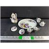Image 1 : Miniature Ceramic Tea and Cream & Sugar Set