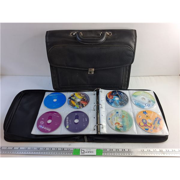 Faux Leather Briefcase and CD Case with Various CD Cartoons - Monster High, Chugginton and Misc