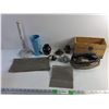 Image 1 : Paper Towel Holder, Ceramic Vase, General Electric Automatic Steam Iron - As Is and Non Slip Mats