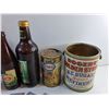 Image 3 : Vintage Beer Bottles - Budweiser & Labatt, Esso Engine Oil Tin and Rogers Golden Syrup Tin and Misc