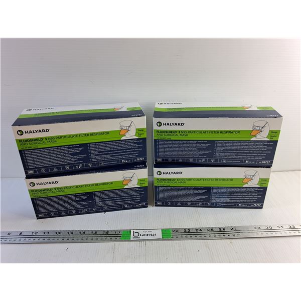 (4) Boxes of 35 Halyard N95 Particulate Filter Respirator and Surgical Mask