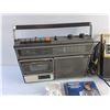 Image 2 : Sears De Luxe AM/FM Radio Recorder, Viking Radio, Rod Steward CD and Nutrien Ear Buds - As Is