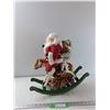 Image 1 : Fabric Mache Santa On A Rocking Horse - As Is