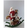 Image 2 : Fabric Mache Santa On A Rocking Horse - As Is