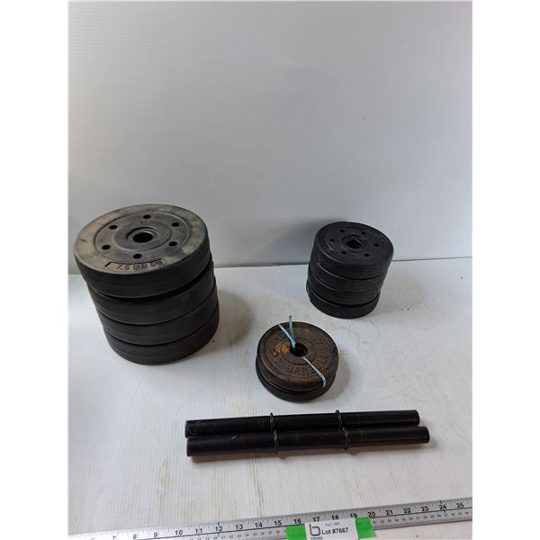 Assorted Weights - (4) 7.5 LBS, (2) 5 LBS, (4) 2.5 LBS-CANNOT SHIP