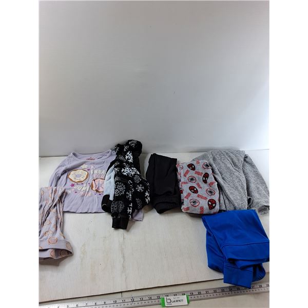 Childrens Pajama Set, (2) Sweaters, Pajama Pants, Misc (Size Range S6 - M7/8)