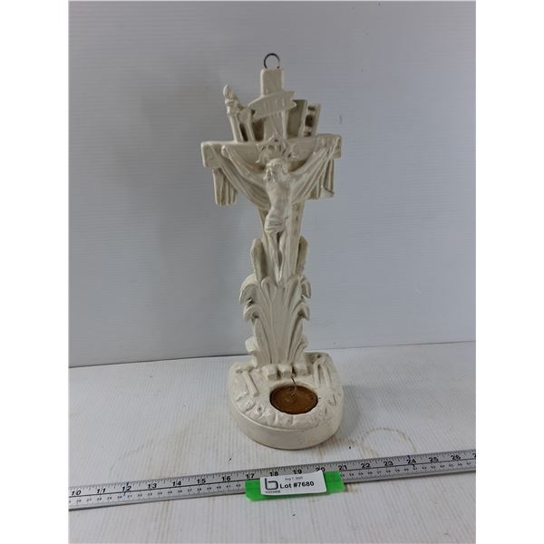 Crucifix Candle Holder - As Is