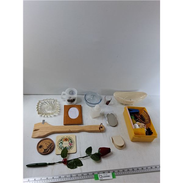 (2) Coasters, Coffee Mug, Ash Tray, Misc