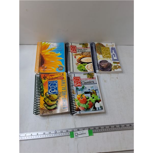 (5) Cookbooks, Kitchen Classics, Pasta Rice And Grains, Light And Healthy, Misc