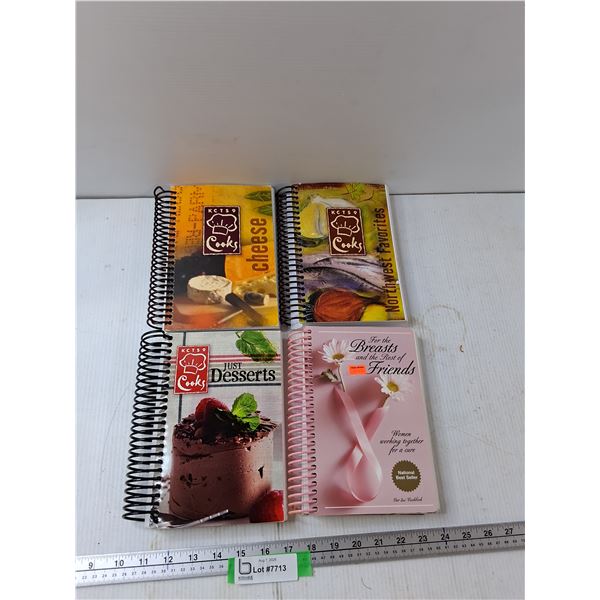 (4) - Cookbooks, Just Desserts, Cheese, Northwest Favorites,Misc