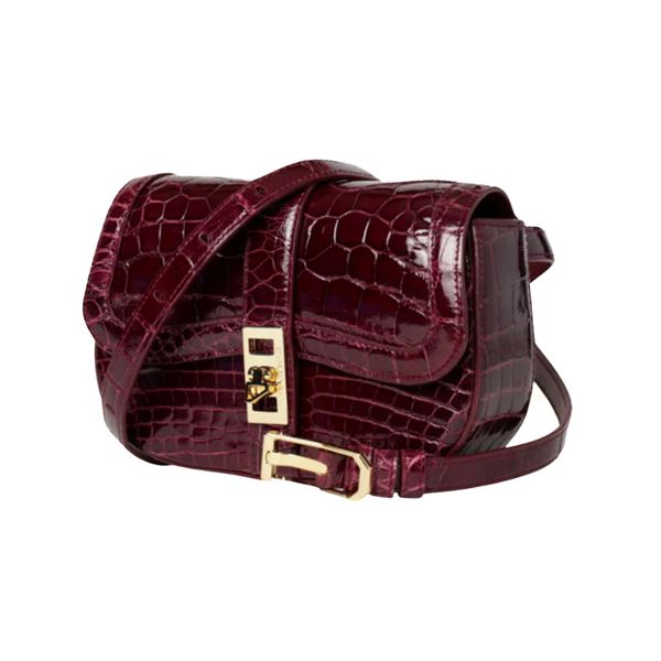 Roubaix Miller Maroon Alligator Belt Bag